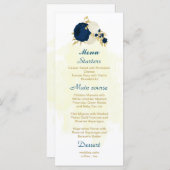 marineslag en witte bloemen gouden botanische brui menu (Voorkant / Achterkant)