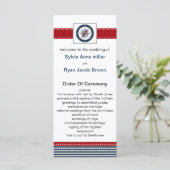 marinestrepen, kompas, nautische trouwprogramma's programma (Staand voorkant)