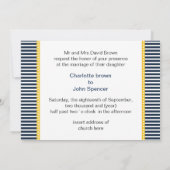 marinestrepen, vuurtoren, nautische trouwuitnodigi kaart (Achterkant)