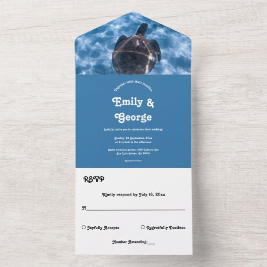 marinesurroodschildpad all in one uitnodiging (Binnen)