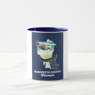 Marinette County Wisconsin kaart Mok