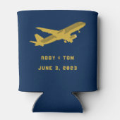 Marinewand en gouden vliegenweddenschap blikjeskoeler (Achterkant)