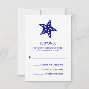 Marini Minimalistische Zeester Huwelijksreactiekaa RSVP Kaartje