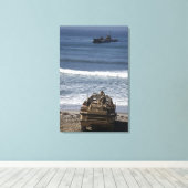 Mariniers verwachten de komst canvas afdruk (Insitu (Houten vloer))