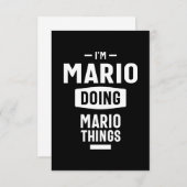 Mario Personalized Name Birthday Gift RSVP Kaartje (Voorkant / Achterkant)