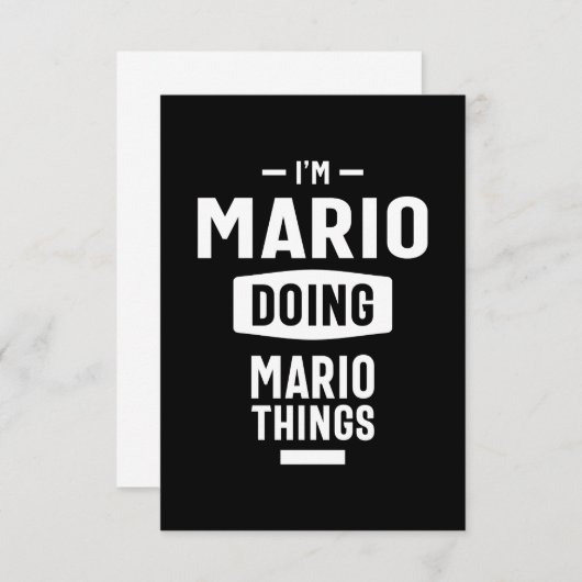 Mario Personalized Name Birthday Gift RSVP Kaartje (Voorkant / Achterkant)