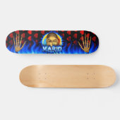 Mario skull blue fire Skatersollie skateboard. Skateboard (Horizontaal)