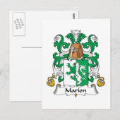 Marion Family Crest Briefkaart (Voorkant / Achterkant)