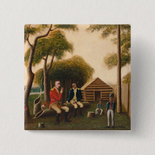 Marion Feasting de Britse officier Vierkante Button 5,1 Cm