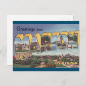 Marion Indiana Vintage Travel Briefkaart (Voorkant / Achterkant)