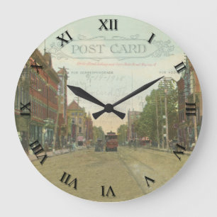 Marion Ohio Post Card Clock - Center St. 1908 Grote Klok