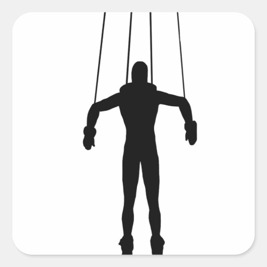 Marionette Puppet Vierkante Sticker (Voorkant)