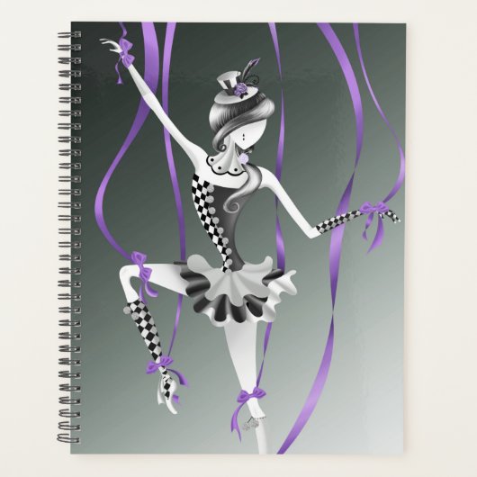 Marionnette de ballerine fantaisiste Rubans violet (Devant)