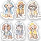 Marionnettes mignonnes en Raincoats Stickers (Recto)