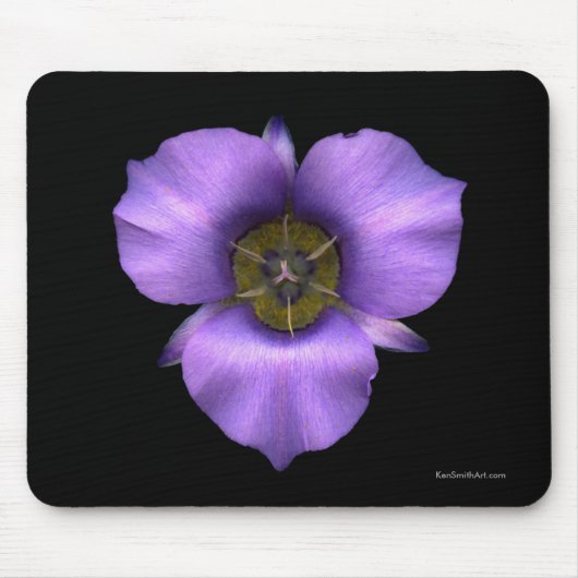Mariposa Lily Mousepad, Black Muismat (Voorkant)