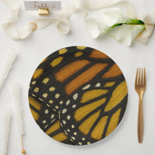 Mariposa Oranje Gele Monarch Vlinder Vleugel Papieren Bordje