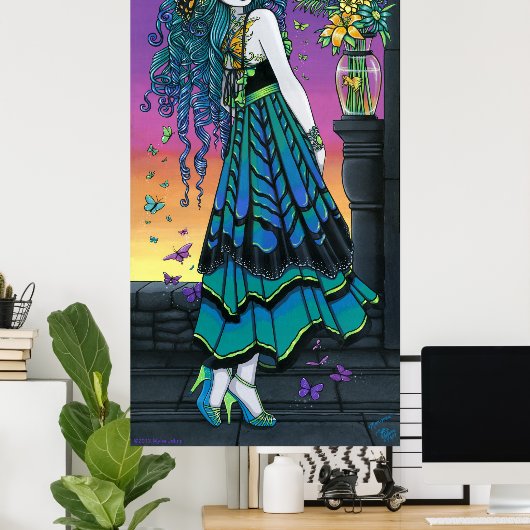 Mariposa Rainbow Butterfly Fairy Poster (Thuiskantoor)