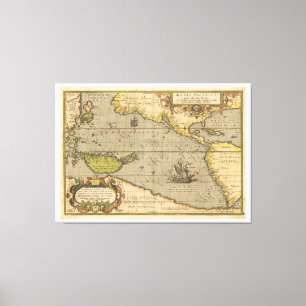 Maris Pacifici 1589, ingediend door Abraham Orteli Canvas Afdruk