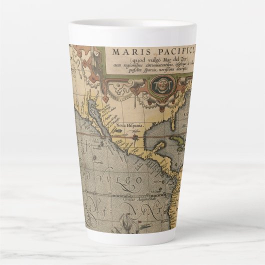 Maris Pacifici Antiek Americas Map Latte Mok (Voorkant)