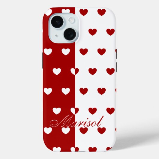 Marisol - aangepaste naam Sjabloon, rood en wit Case-Mate iPhone Case (Achterkant)