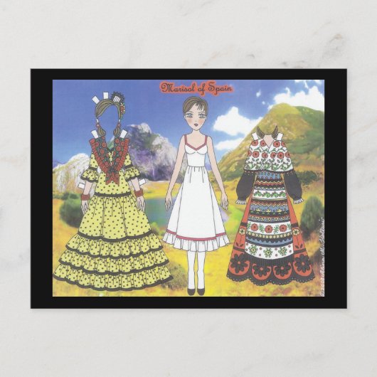 Marisol of Spain Paper Doll Briefkaart (Voorkant)
