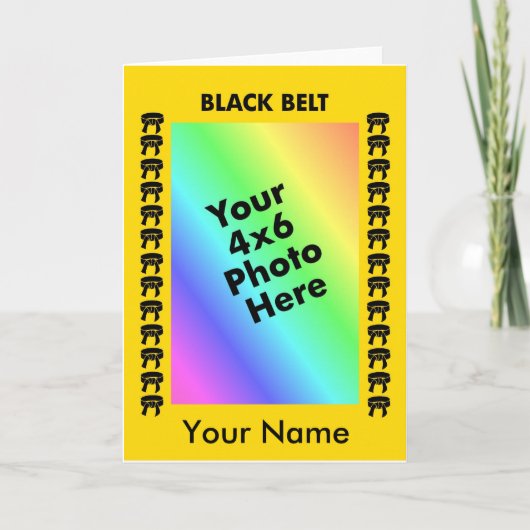 Marital Arts Black Belt Photo Mat Kaart (Voorkant)