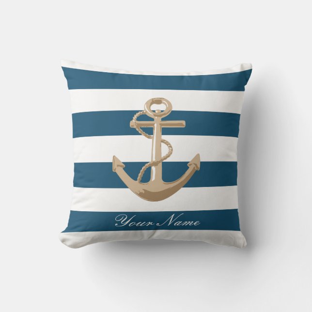 Maritiem en Nautisch met Anchor - Pillow Kussen (Voorkant)