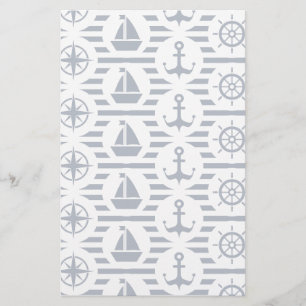 Maritiem in blauw patroon briefpapier