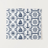 Maritiem in blauw patroon wandkleed (Voorkant (horizontaal))