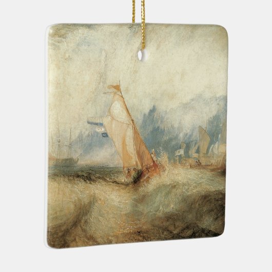 maritiem schip Seascape door Joseph Turner Keramisch Ornament (Rechts)