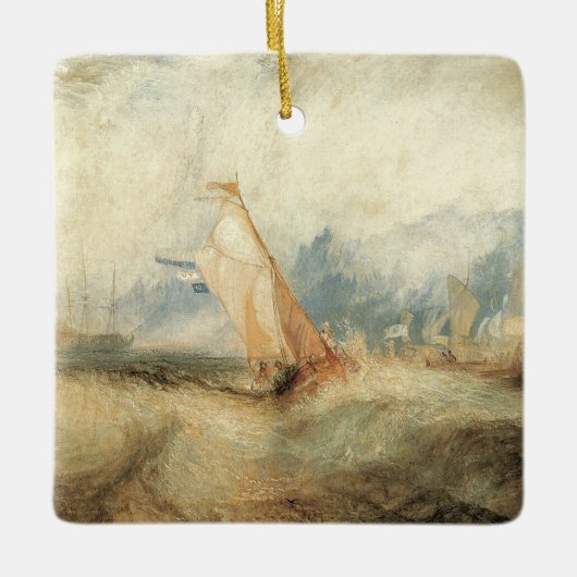 maritiem schip Seascape door Joseph Turner Keramisch Ornament (Voorkant)