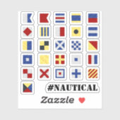 Maritiem & Tekst 🚩 Nautische vlag Sticker (Vel)