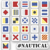 Maritiem & Tekst 🚩 Nautische vlag Sticker (Voorkant)