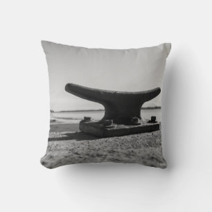 Maritiem thema kussen, zwart en wit kussen