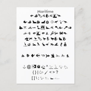 Maritiem - Zazzle Font Sampler Sheet met Gids Briefkaart