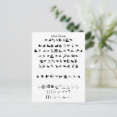 Maritiem - Zazzle Font Sampler Sheet met Gids Briefkaart (Staand voorkant)