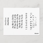 Maritiem - Zazzle Font Sampler Sheet met Gids Briefkaart (Achterkant)