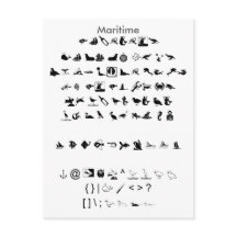 Maritiem - Zazzle Font Sampler Sheet met Gids