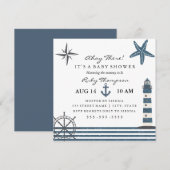 Maritieme babyshower uitnodiging (Voorkant / Achterkant)