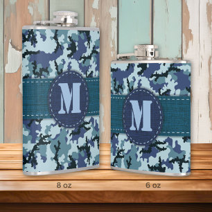 Maritieme camouflage heupfles