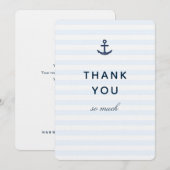 Maritieme Marine Anker Blauwe Strepen Bedankkaart (Voorkant / Achterkant)