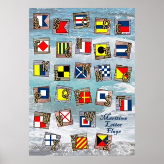 maritieme nautische lettervlaggen poster