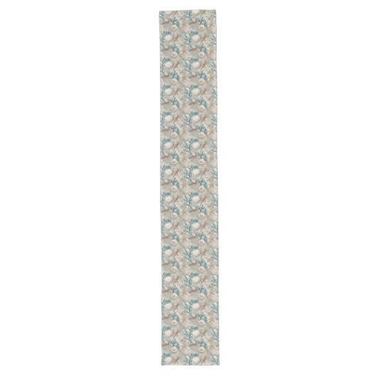Maritieme Seashells-Patterned Table Runner Nautica Lange Tafelloper (Voorkant)