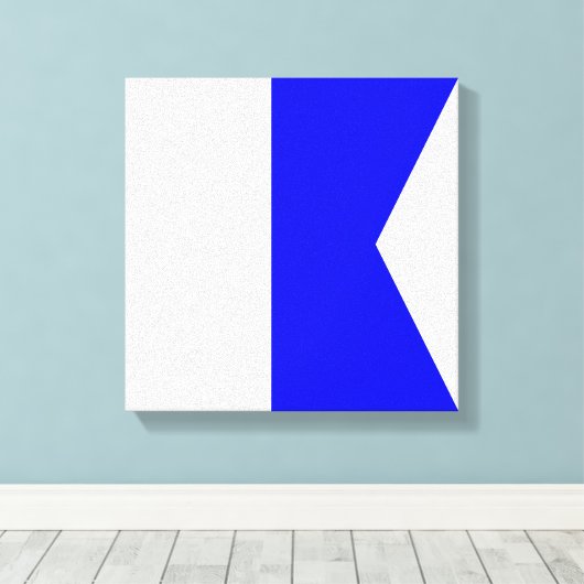 Maritieme vlag A — Alpha Canvas Afdruk (Insitu (Houten vloer))