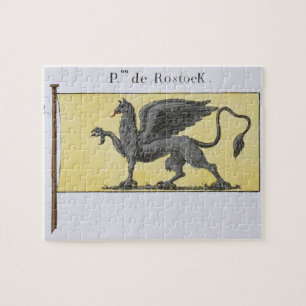 Maritieme vlag met Griffin Emblem die de Rost aand Legpuzzel