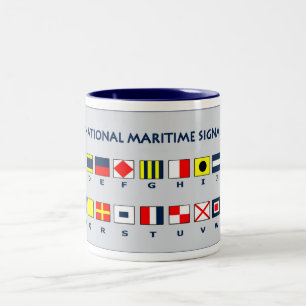 Maritieme vlaggen tweekleurige koffiemok