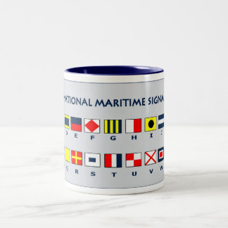 Maritieme vlaggen tweekleurige koffiemok