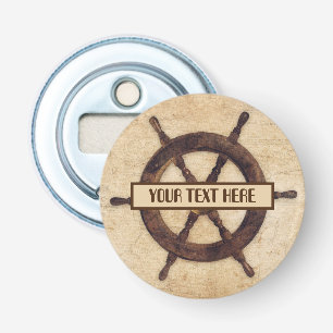 Maritieme  Wooden Helm Button Flesopener