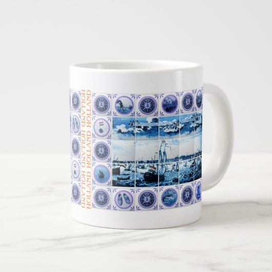  Maritime Holland Delftware Style Amsterdam Jumbo Mok (Voorkant rechts)
