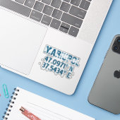 Mariupol Oekraïne Breedtegraad & Lengtegraad Verst Sticker (Laptop met iPhone)
